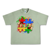 Oil Green autism puzzle pieces Urban Heavy Tee - Zillion Design Studio