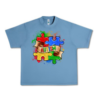 Pebble Blue autism puzzle pieces Urban Heavy Tee - Zillion Design Studio