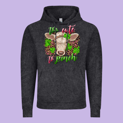 Vintage Hoodie Too cute to pinch charolais calf
