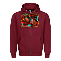 Burgundy Christmas rodeo cowboy Zipper Hoodie - JahusDesignShop