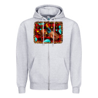 Heather Grey Christmas rodeo cowboy Zipper Hoodie - JahusDesignShop