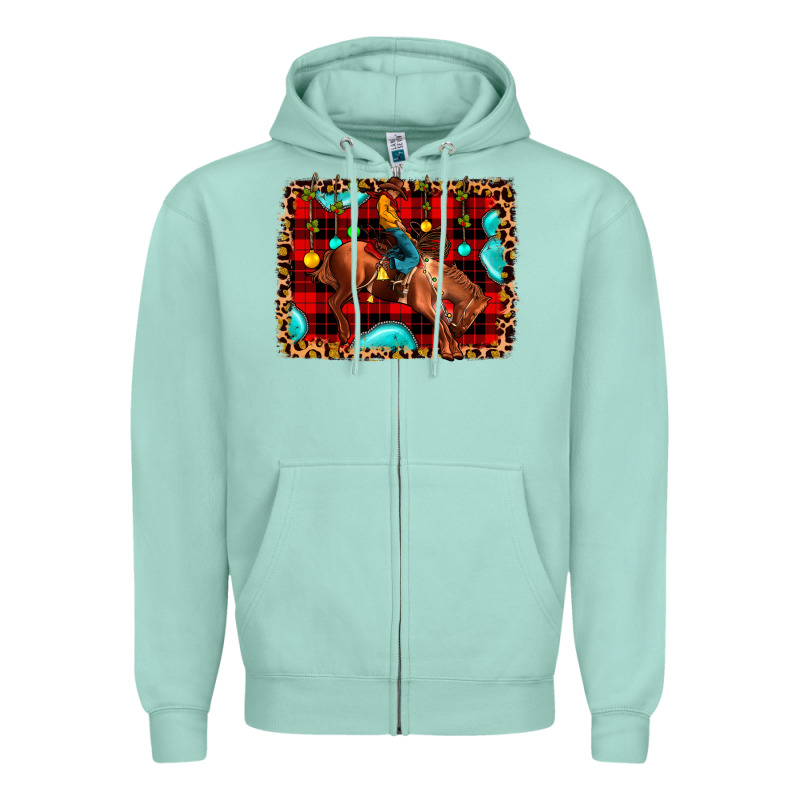 Christmas Rodeo Cowboy Zipper Hoodie by JahusDesignShop | Teevron