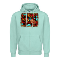 Seafoam Christmas rodeo cowboy Zipper Hoodie - JahusDesignShop