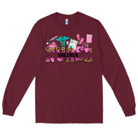 Burgundy nurse custom name Long Sleeve Tee - AdoDesignShop