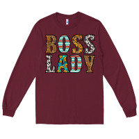 Burgundy western boss lady Long Sleeve Tee - HRA Design Shop