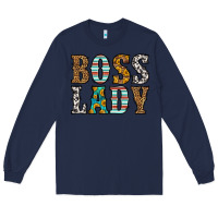 Navy western boss lady Long Sleeve Tee - HRA Design Shop