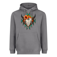 Storm Aztec Turquoise Bull Skull Heavyweight Hoodie - Jasminsmagicworld