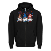 Black 4th of july gnomes Zipper Hoodie - Jasminsmagicworld