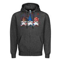 Charcoal Heather 4th of july gnomes Zipper Hoodie - Jasminsmagicworld