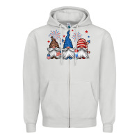 Dove Grey 4th of july gnomes Zipper Hoodie - Jasminsmagicworld