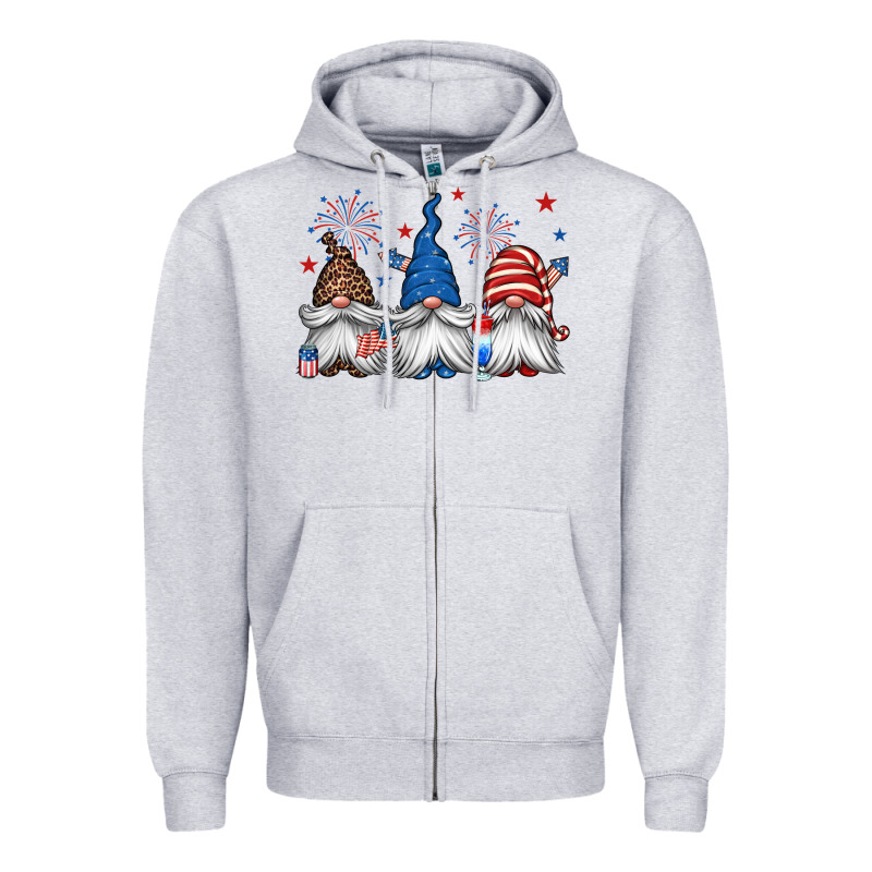 4th Of July Gnomes Zipper Hoodie by Jasminsmagicworld | Teevron