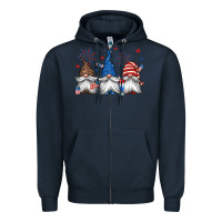 Navy 4th of july gnomes Zipper Hoodie - Jasminsmagicworld