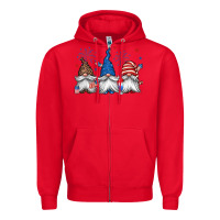 Red 4th of july gnomes Zipper Hoodie - Jasminsmagicworld