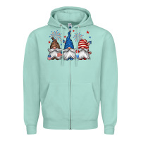 Seafoam 4th of july gnomes Zipper Hoodie - Jasminsmagicworld