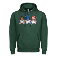 Sports Green 4th of july gnomes Zipper Hoodie - Jasminsmagicworld