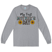 Heather Grey my first mother's day Long Sleeve Tee - CowhideDigitalArt
