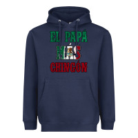 Navy El Papa Mas Chingon Mexican Flag Heavyweight Hoodie - Jasminsmagicworld