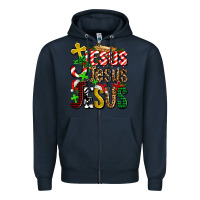 Navy jesus jesus jesus Zipper Hoodie - AdoDesignShop