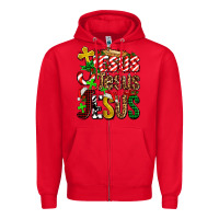 Red jesus jesus jesus Zipper Hoodie - AdoDesignShop
