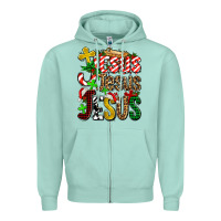 Seafoam jesus jesus jesus Zipper Hoodie - AdoDesignShop