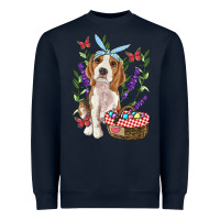 Navy Easter Beagle Heavyweight Sweatshirt - RanaPortraitStore