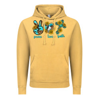Vintage Mustard peace love faith Vintage Hoodie - texasbilliewilder