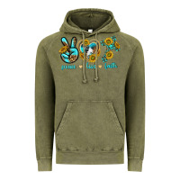 Vintage Olive peace love faith Vintage Hoodie - texasbilliewilder