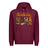 Burgundy thankful mama bbs Premium Hoodie - BundleAndBundleShop