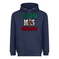 Navy El Papa Mas Chingon Mexican Flag Heavyweight Hoodie - Jasminsmagicworld