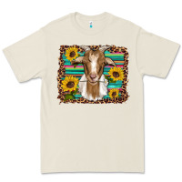 Bone goat daisy sunflowers leopard serape glitter Premium Tee - Artiststas