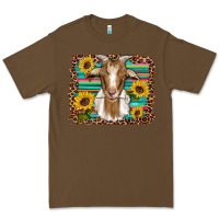 Cacao goat daisy sunflowers leopard serape glitter Premium Tee - Artiststas