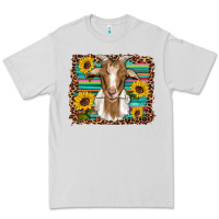 Dove Grey goat daisy sunflowers leopard serape glitter Premium Tee - Artiststas
