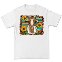 Goat Daisy Sunflowers Leopard Serape Glitter Premium Tee | Teevron