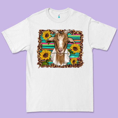 Goat Daisy Sunflowers Leopard Serape Glitter Premium Tee Designed By Artiststas