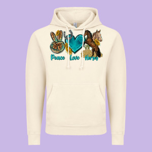 Peace Love Horses Tbw Vintage Hoodie Designed By Texasbilliewilder