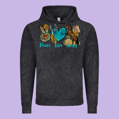 Peace Love Horses Tbw Vintage Hoodie Designed By Texasbilliewilder