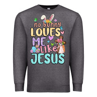 Charcoal Heather no bunny loves me like jesus Premium Sweatshirt - MaliasSmallBusiness