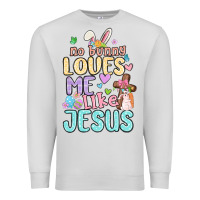 Dove Grey no bunny loves me like jesus Premium Sweatshirt - MaliasSmallBusiness