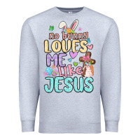Heather Grey no bunny loves me like jesus Premium Sweatshirt - MaliasSmallBusiness