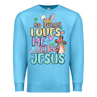 Ocean Blue no bunny loves me like jesus Premium Sweatshirt - MaliasSmallBusiness