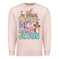 Pale Pink no bunny loves me like jesus Premium Sweatshirt - MaliasSmallBusiness