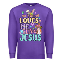Purple no bunny loves me like jesus Premium Sweatshirt - MaliasSmallBusiness