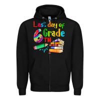 Black last day of sixth grade Zipper Hoodie - Artiststas