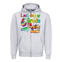 Heather Grey last day of sixth grade Zipper Hoodie - Artiststas