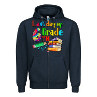 Navy last day of sixth grade Zipper Hoodie - Artiststas