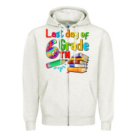 Oatmeal Heather last day of sixth grade Zipper Hoodie - Artiststas