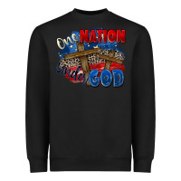 Black one nation under god Heavyweight Sweatshirt - Zillion Design Studio