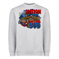 Heather Grey one nation under god Heavyweight Sweatshirt - Zillion Design Studio