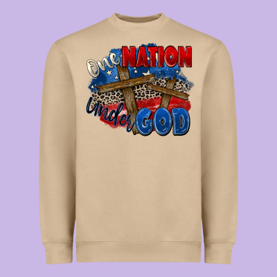 One Nation Under God Heavyweight Sweatshirt Designed By Zillion Design Studio