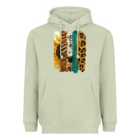 Matcha Leopard Sunflower Brush Strokes Heavyweight Hoodie - Jasminsmagicworld